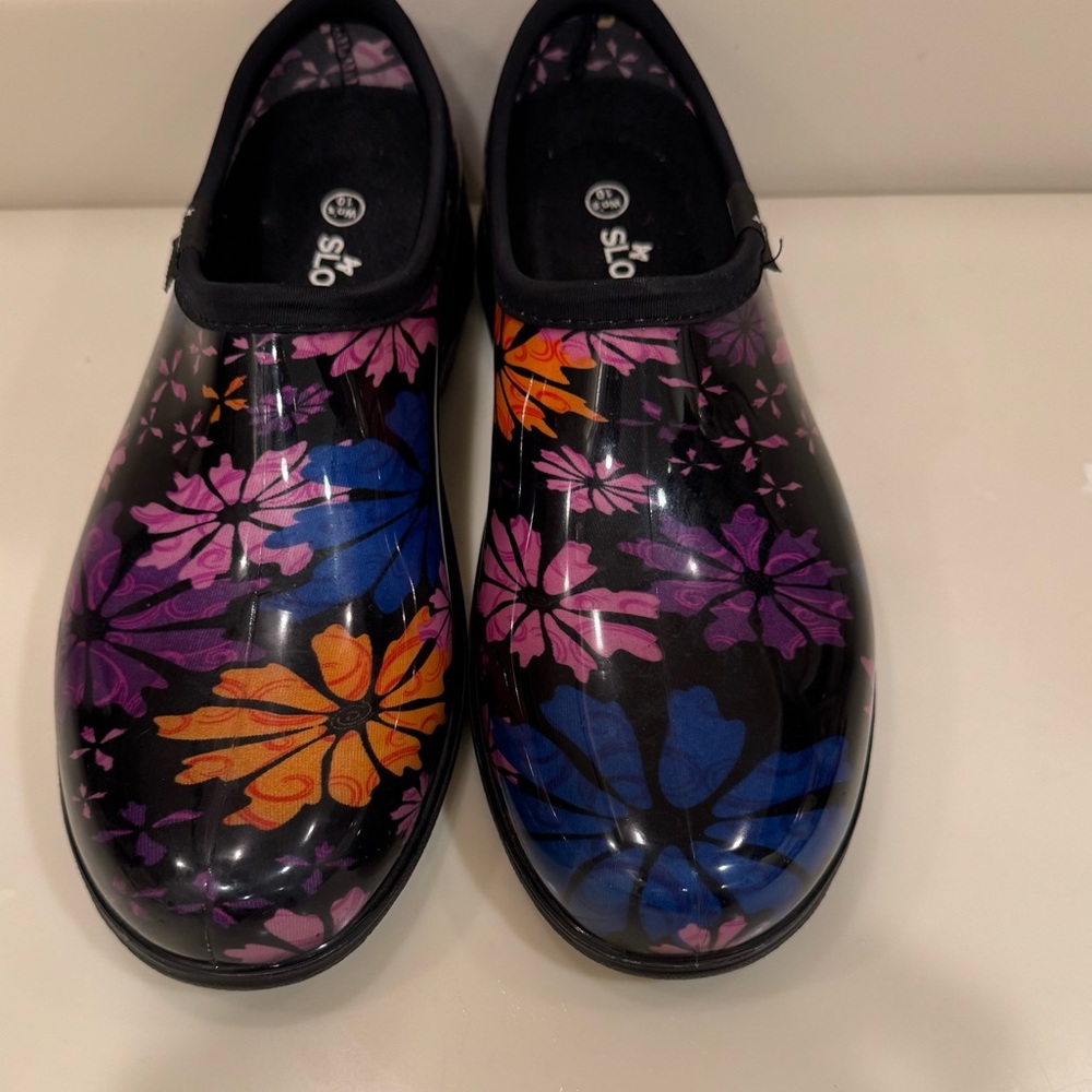 Sloggers Waterproof Floral Flower Power Comfort Rain And Garden Shoes - Picture 5 of 16